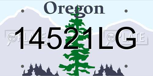 14521LG Oregon License Plate