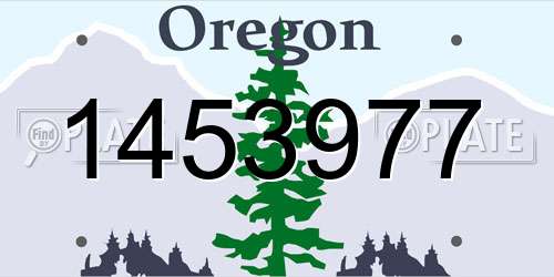 1453977 Oregon License Plate