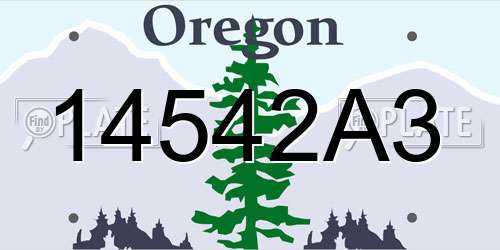 14542A3 Oregon License Plate