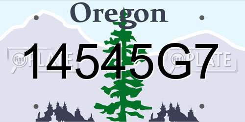 14545G7 Oregon License Plate