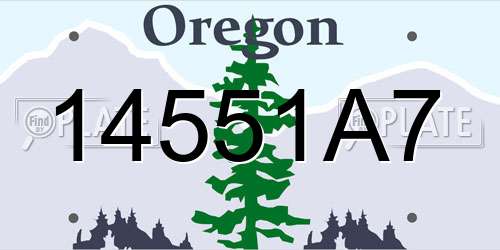 14551A7 Oregon License Plate
