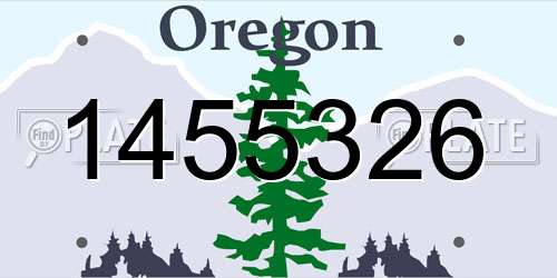 1455326 Oregon License Plate