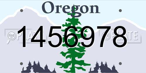 1456978 Oregon License Plate