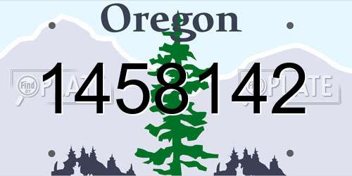 1458142 Oregon License Plate