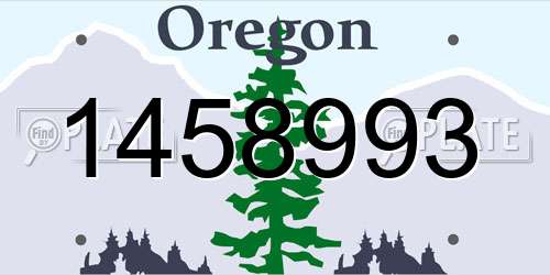 1458993 Oregon License Plate