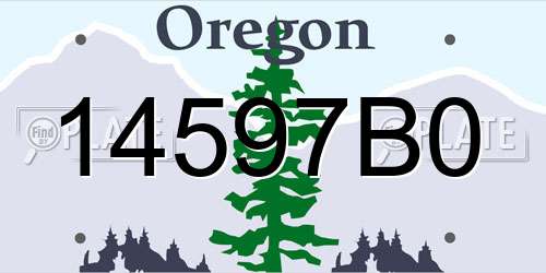 14597B0 Oregon License Plate