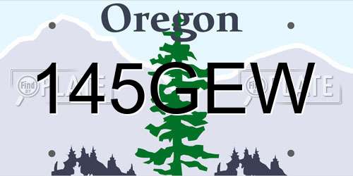145GEW Oregon License Plate