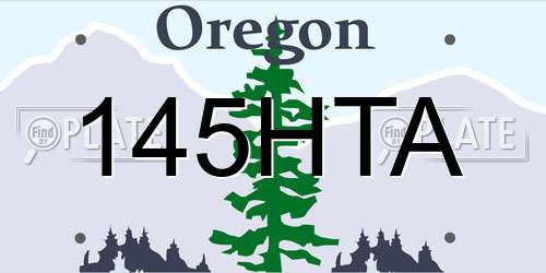 145HTA Oregon License Plate