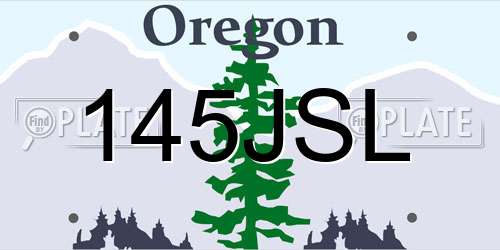 145JSL Oregon License Plate