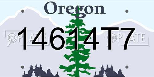 14614T7 Oregon License Plate