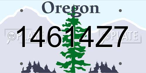 14614Z7 Oregon License Plate