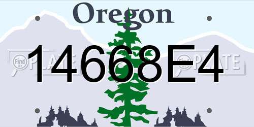 14668E4 Oregon License Plate