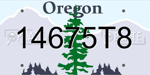 14675T8 Oregon License Plate