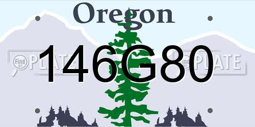 146G80 Oregon License Plate