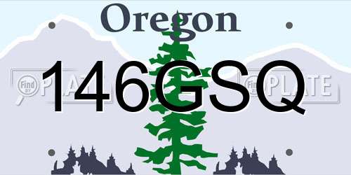 146GSQ Oregon License Plate