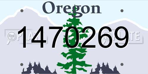 1470269 Oregon License Plate