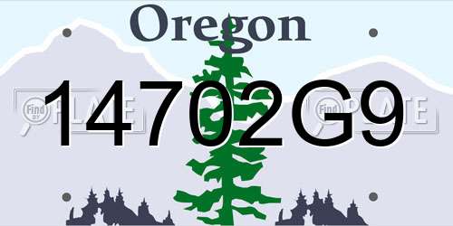 14702G9 Oregon License Plate