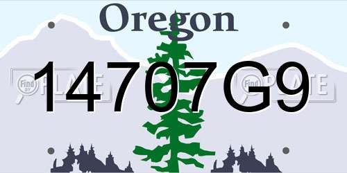 14707G9 Oregon License Plate
