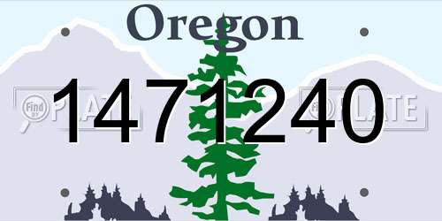 1471240 Oregon License Plate