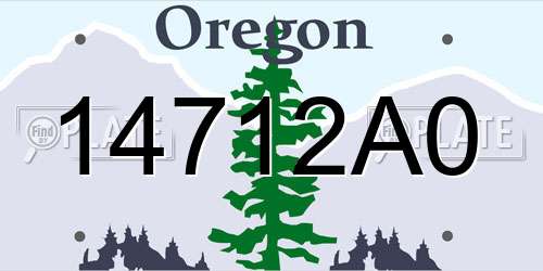 14712A0 Oregon License Plate