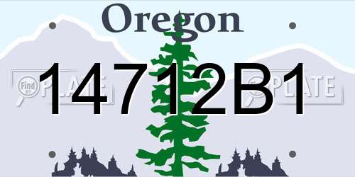14712B1 Oregon License Plate