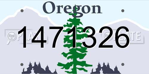 1471326 Oregon License Plate