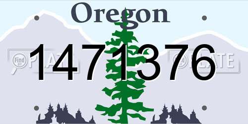 1471376 Oregon License Plate