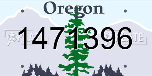 1471396 Oregon License Plate
