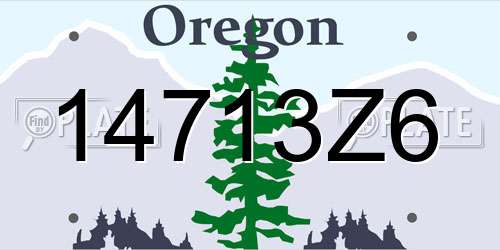 14713Z6 Oregon License Plate