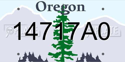 14717A0 Oregon License Plate