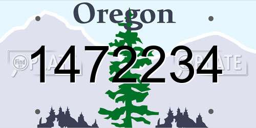 1472234 Oregon License Plate