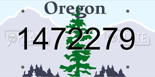 1472279 Oregon License Plate