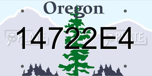 14722E4 Oregon License Plate