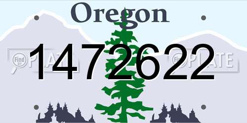 1472622 Oregon License Plate