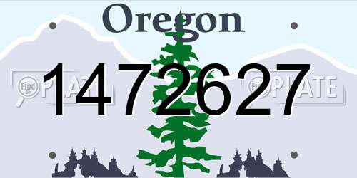 1472627 Oregon License Plate