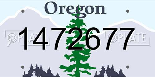1472677 Oregon License Plate