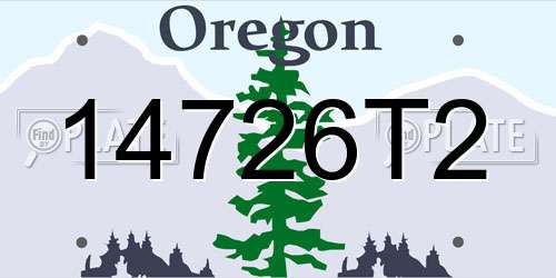 14726T2 Oregon License Plate