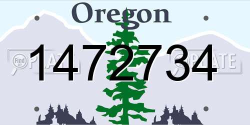 1472734 Oregon License Plate