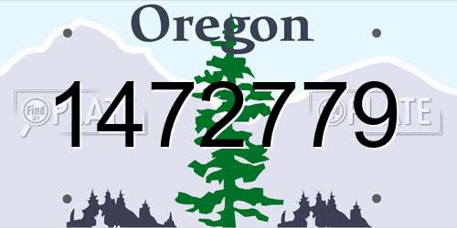 1472779 Oregon License Plate