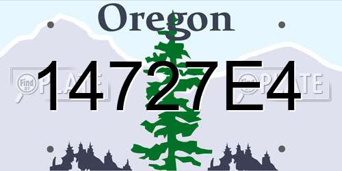 14727E4 Oregon License Plate