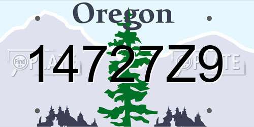 14727Z9 Oregon License Plate