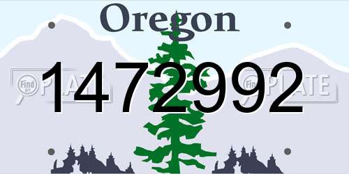 1472992 Oregon License Plate