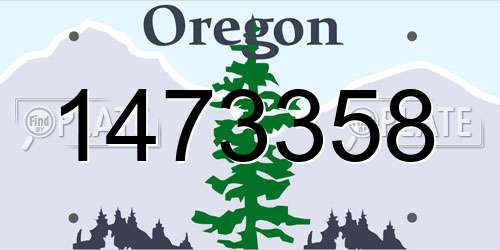 1473358 Oregon License Plate