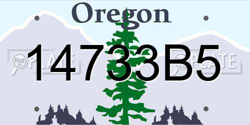 14733B5 Oregon License Plate