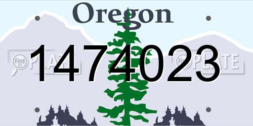 1474023 Oregon License Plate