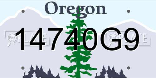 14740G9 Oregon License Plate