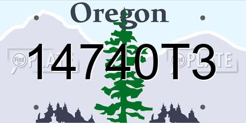 14740T3 Oregon License Plate