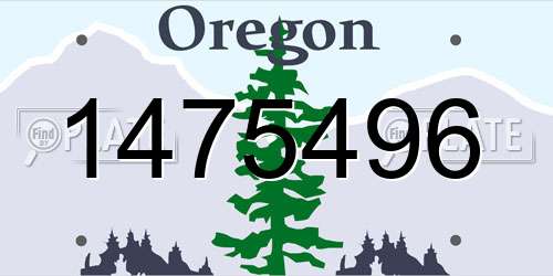 1475496 Oregon License Plate