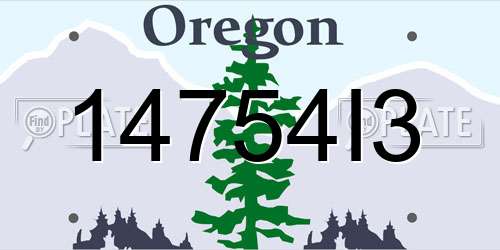 14754I3 Oregon License Plate
