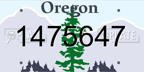 1475647 Oregon License Plate